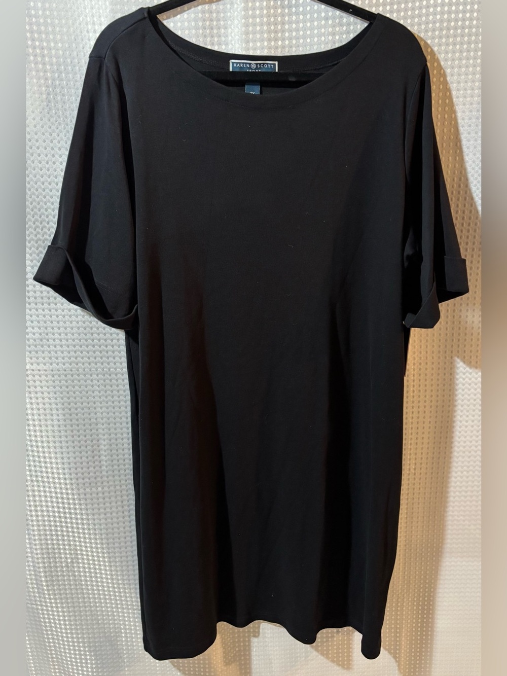 NWT Karen Scott Sport Black Short Sleeve Cotton Dress